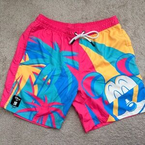 Disney x Neff Mickey Mouse Tropical Swim Trunks – Bright Retro Style